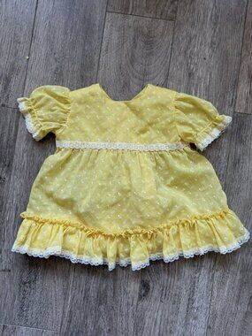 Vintage 80s 90s Baby Toddler Floral Puffy Sleeve Shirt No Size Tag